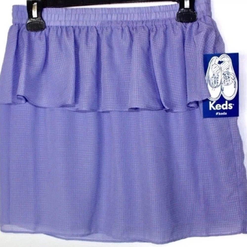 NWT Keds Periwinkle Ruffle Skirt  Jr Sizes M & XL 100% Polyester